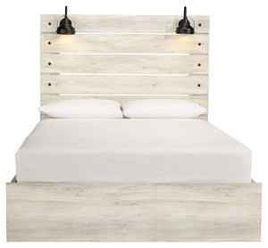 Cambeck - Whitewash - Queen Panel Bed with 4 Storage Drawers