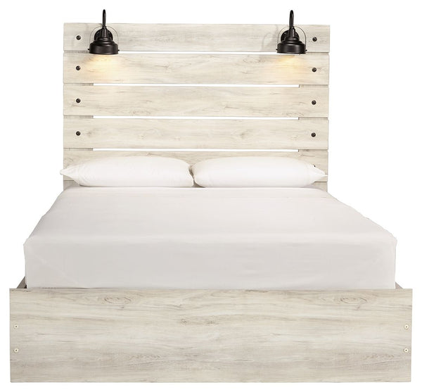Cambeck - Whitewash - Queen Panel Bed with 4 Storage Drawers