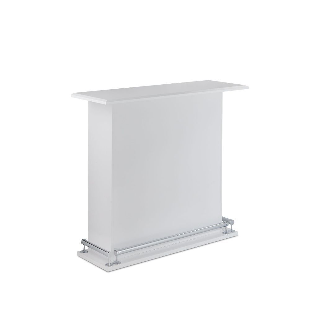 Take advantage of a small space with the Kite Bar table, even if it is used for entertaining purposes, there is plenty of space on the back side for the typical bar stock, while still having room for other items to be stored. The bar side has an over hang