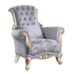 Beautifully designed and executed the Galelvith living room collection offers a grand experience. With dynamic crown moldings and beautifully carved wooden claw legs to add dimension. The sofa and loveseat feature a bench-style seat cushion with pocket co