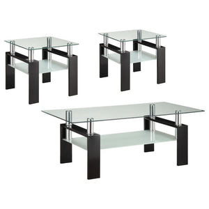 Dyer - 3 Piece Rectangular Coffee And End Table Set - Black