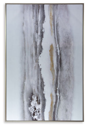Chic as a statement piece or on a gallery wall, this wall art adds abstract flair to your decor. Its neutral hues and metallic touches have the versatility to pair with a variety of contemporary aesthetics. And when you need a fresh perspective, vertical 