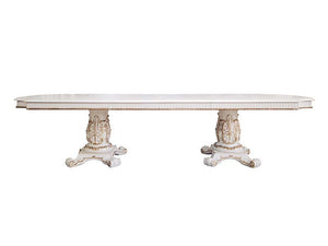  the impressive design of the Vendom double pedestal dining table will impress everyone. Adorned with classic elements including scrolls
