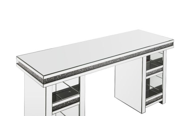  each side table comes with two tier shelf. Faux diamonds border trim enhances it-'s desig
