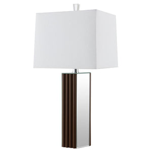 Elena - Square Tapered Mirrored Table Lamp - Brown