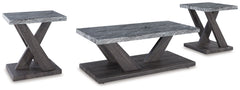 Live in luxurious harmony (without breaking the bank) when you stage this table set in your seating area. Dynamic weathered gray bases act as the foundation for faux gray marble tops. TrÃ¨s chic. Your contemporary living room has never been so stylishly c