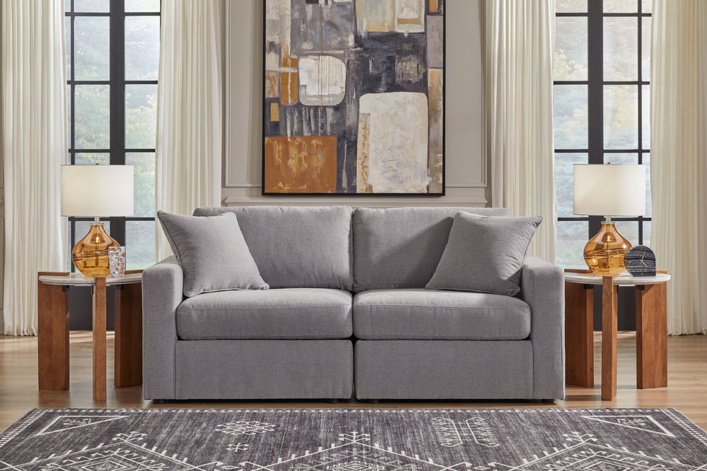 Looking cool and contemporary is great. But when it comes down to it, youâ€™re all about low-maintenance lounging. With the performance fabric on this sectional loveseat, cleaning spills is a breeze. Its customizable modular design caters to your ever-cha