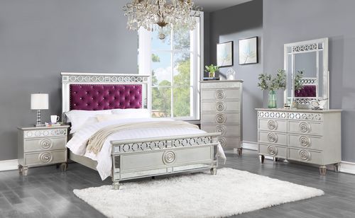 Make your preteen feel like royalty with the Varian bed. The bed-'s headboard is upholstered in luxurious burgundy velvet that adds depth, while the crystal-like button tufting adds dimension, and the nailhead trim perfectly finishes the headboard. The si