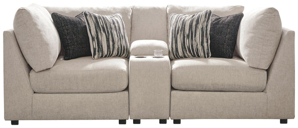 Kellway - Bisque - Loveseat with Console 3 Pc Sectional