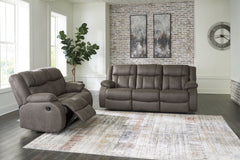 This sofa and loveseat set tees you up to catch up on streaming or enjoy the latest game without breaking the bank. Its easy reclining motion and inviting stitched details craft a stylish seat that keeps you utterly at ease. And with a versatile neutral f