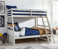 Elegant, timeless furnishings take your bedroom to the next level. Nothing does that better than this twin over full bunk bed. The antiqued white finish with a wonderful grain texture gives this youthful bed a sophisticated touch, making this the perfect 
