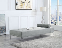 A new twist on the average sofa daybed, the Quenti sofa bed offers a contemporary look with crisp clean lines, a button-tufted surface, a bolster pillow, and metal chrome legs. Remarkably comfortable and chic, you will thoroughly enjoy the moments you spe