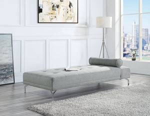 A new twist on the average sofa daybed, the Quenti sofa bed offers a contemporary look with crisp clean lines, a button-tufted surface, a bolster pillow, and metal chrome legs. Remarkably comfortable and chic, you will thoroughly enjoy the moments you spe
