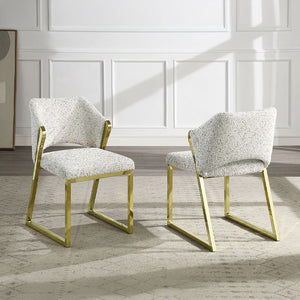 Galdesa - Side Chair - Teddy Sherpa & Mirrored Gold