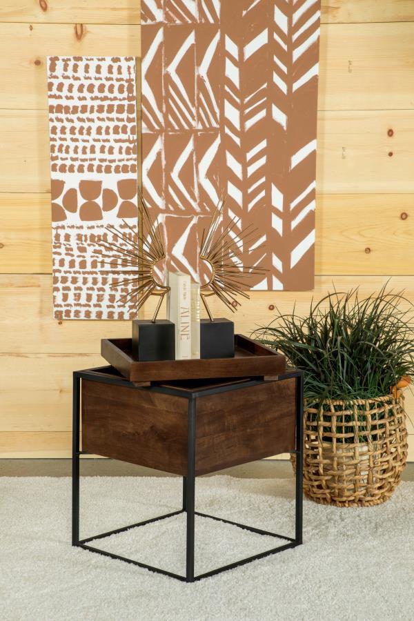  this accent table offers up plenty of interior storage. Designed with a minimalist aesthetic
