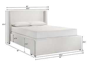 Portia - Queen Boucle Bed - White