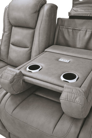  the seating area is covered in real leather for your pleasure