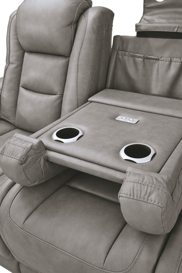  the seating area is covered in real leather for your pleasure