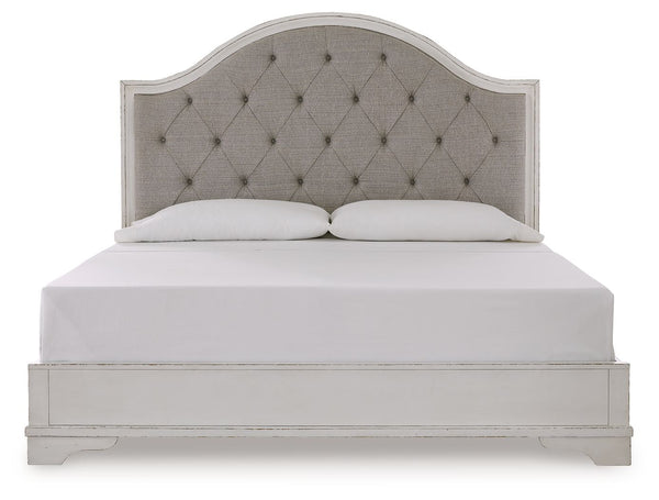 Blendon - Rustic Brown - King Upholstered Panel Bed