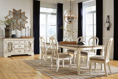 Traditional cottage design. Antiqued two-tone finish featuring chipped white with distressed wood finished tops. Tops feature Oak veneers, while the cases are made with birch veneers and hardwood solids. Framed drawer fronts and decorative fret laid over 