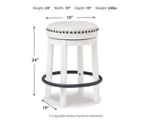 Valebeck - White / Black - UPH Swivel Stool