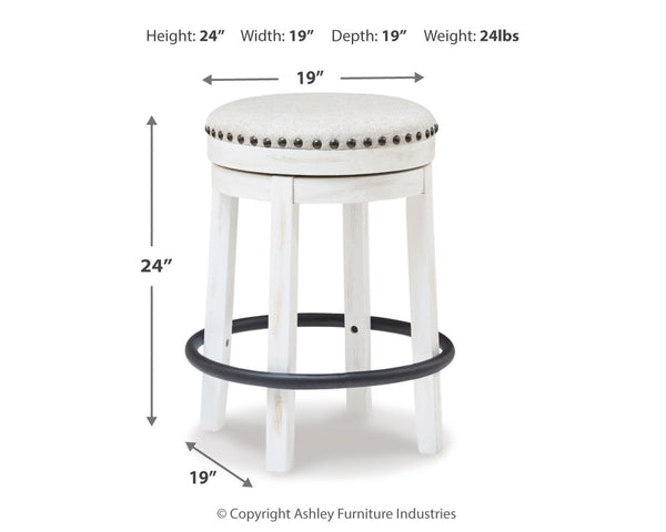 Valebeck - White / Black - UPH Swivel Stool