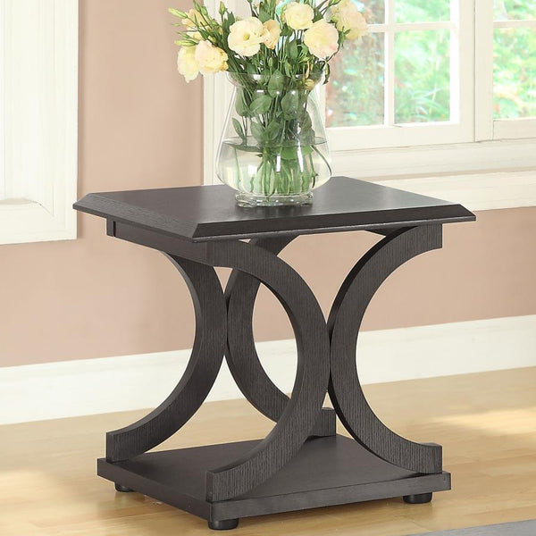 designed with bold circular accents for a modern aesthetic. The cappuccino finish provides a rich