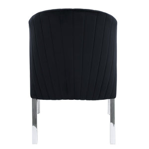 Fallon - Side Chair (Set of 2) - Black Velvet & Mirrored Silver