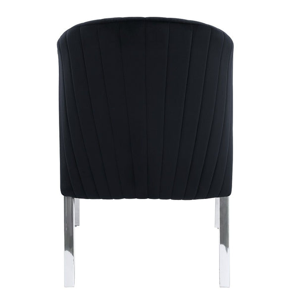 Fallon - Side Chair (Set of 2) - Black Velvet & Mirrored Silver