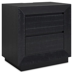 The heavily distressed surface of this nightstand reflects balance between farmhouse and contemporary style. With streamlined storage, 110V power supply, dual USB charging and a timeless design thatâ€™s equal parts cool and casual, it offers uncomplicated