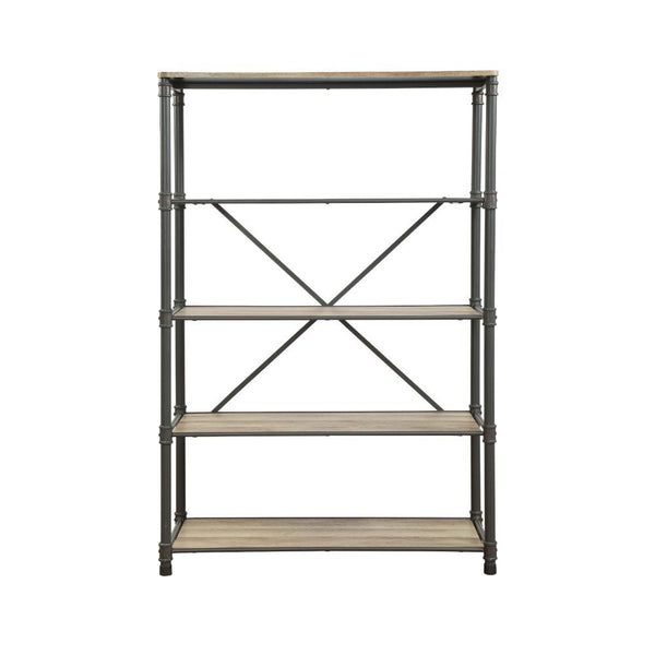 Itzel - Bookshelf - Antique Oak & Sandy Gray - 71"