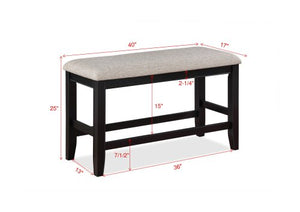 Fulton Counter Ht Bench Light Grey