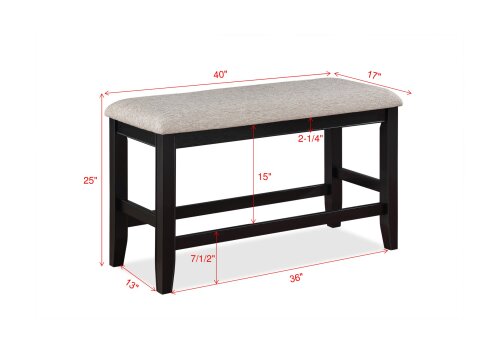 Fulton Counter Ht Bench Light Grey