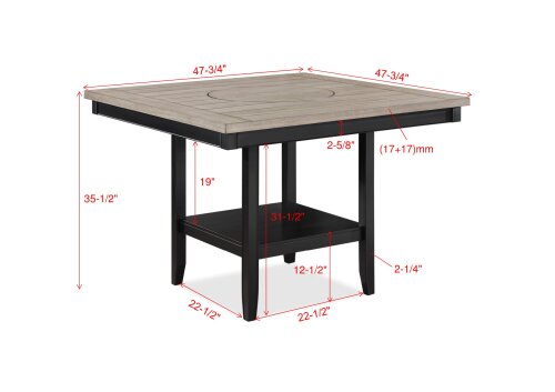 Fulton Counter Ht.Table Light Grey
