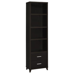 Enhance your living space with contemporary elegance. Smooth, sleek lines and brushed silver hardware enhance the accentuate the style of this stunning media tower. Four large open compartments provide ample shelf space to display books, art, photos, or g