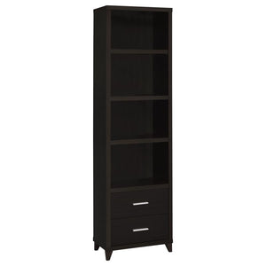 Enhance your living space with contemporary elegance. Smooth, sleek lines and brushed silver hardware enhance the accentuate the style of this stunning media tower. Four large open compartments provide ample shelf space to display books, art, photos, or g