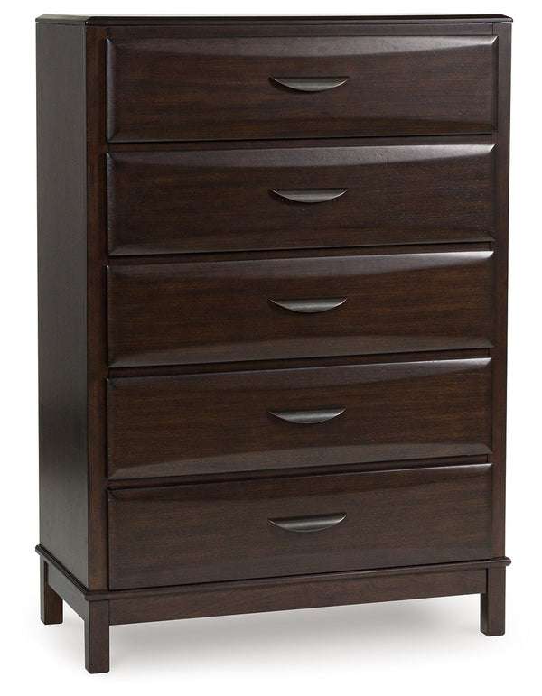 A rich, metropolitan finish. Unbeatable function. With this chest of drawers, itâ€™s a breeze to create a casual contemporary hideaway full of style and convenience. It combines thoughtful craftsmanship and handy storage, with smooth-gliding drawers to he