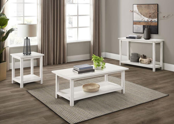 Payne - Wood End Table With Shelf - White