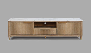  this piece embodies refined elegance. Brass-tone accents and tapered legs add a touch of mi
