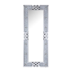 Noralie - Accent Floor Mirror W/ 9 LED Lights - Mirrored & Faux Diamonds - 26-"<br/><br/><b>Product Features</b><ul><li>Accent Floor Mirror</li><li>Hollywood Lighted Mirror (Bulb Not Included)</li><li>Rectangular Shape</li><li>Beveled Mirrored Frame</li><