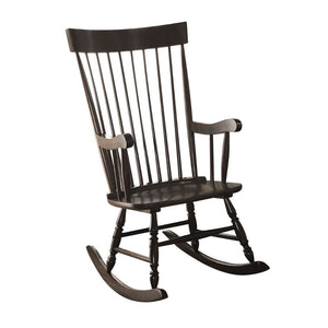The beautiful Arlo wooden rocker will It will be the perfect addition to your living room, sunroom or deck. This graceful rocking chair features a contoured seat and tall chair back for extra comfort. The smooth rocking motion and sturdy durable construct