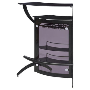 Dallas - 2-Shelf Curved Freestanding Home Bar Cabinet - Black