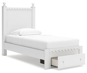 Mollviney - White - Twin Panel Storage Bed