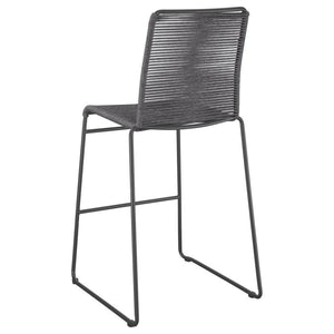 Jerome - Woven Rope Metal Bar Chair (Set of 2) - Charcoal