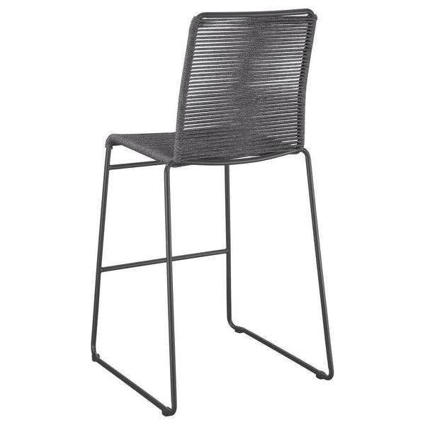 Jerome - Woven Rope Metal Bar Chair (Set of 2) - Charcoal