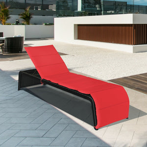 Tightly hand-woven rattan can withstand the moderate change in weather <br>The heavy-duty steel frame ensures the sturdiness of the chaise lounge <br>Adjustable backboard with five different positions <br>Soft and thick cushion for comfortable seating <br
