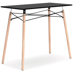 A contemporary take on a classic look, this home office desk adds a touch of artistic flair to your at-home work experience. It-'s designed with small space living in mind, and is perfect for small apartments and dorms. With its painted black top, black m