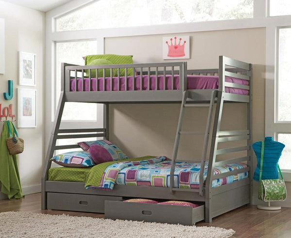  this twin over full bunk bed is casual in style. Create a stunning visual with the supportive A-shaped frame