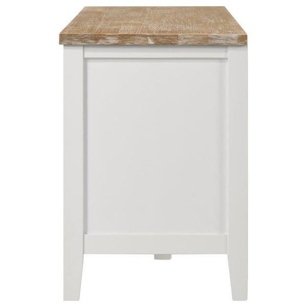Hollis - 2 Door Wood TV Stand With Drawer - Brown And White