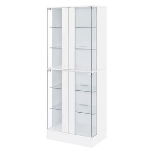 Cabra - 4-Door LED Curio Display Cabinet - White High Gloss